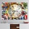 Designart 'People And Time Acrylic Watercolor Modern Multipanel Wall Clock